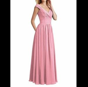 Pink Long Satin Dress